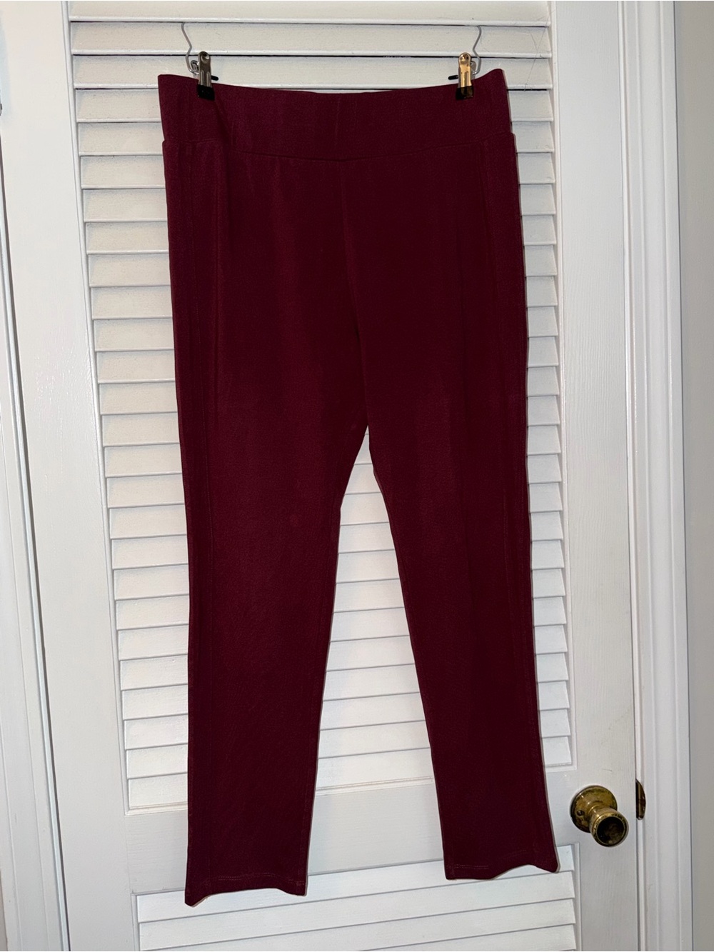 Lori Goldstein Burgundy Pull-On leggings